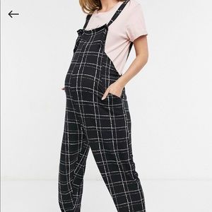 ASOS design maternity overalls in mono grid print